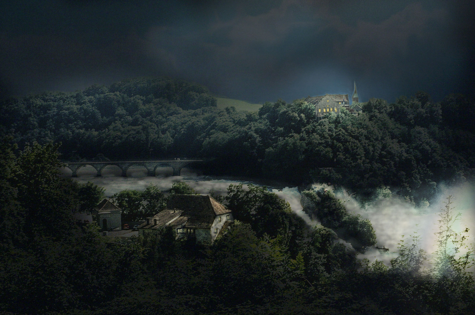 Der Rheinfall Schaffhausen im Herbst