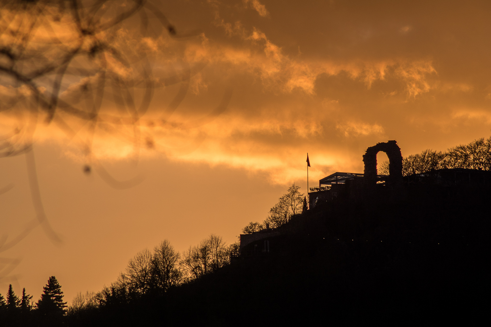 Der Rolandsbogen beim Sonnenuntergang