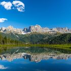 Der Rosengarten mit Spiegelbild