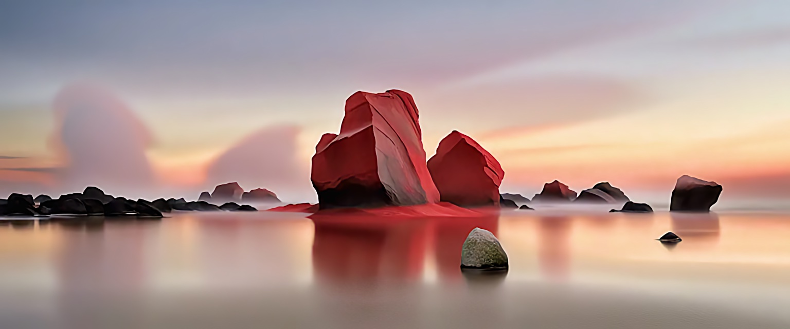 der rote Fels und das Meer