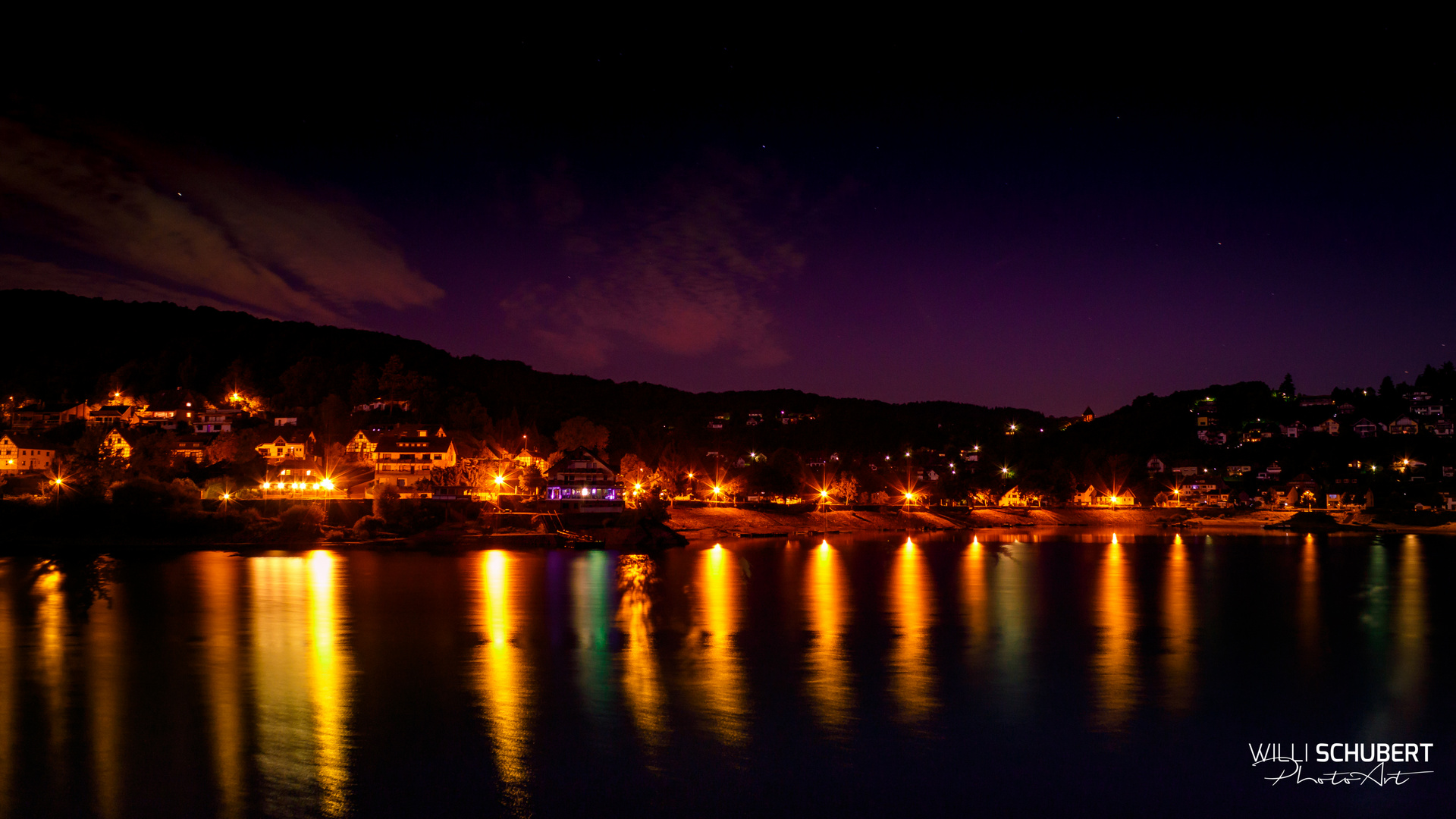 Der Rursee bei Nacht