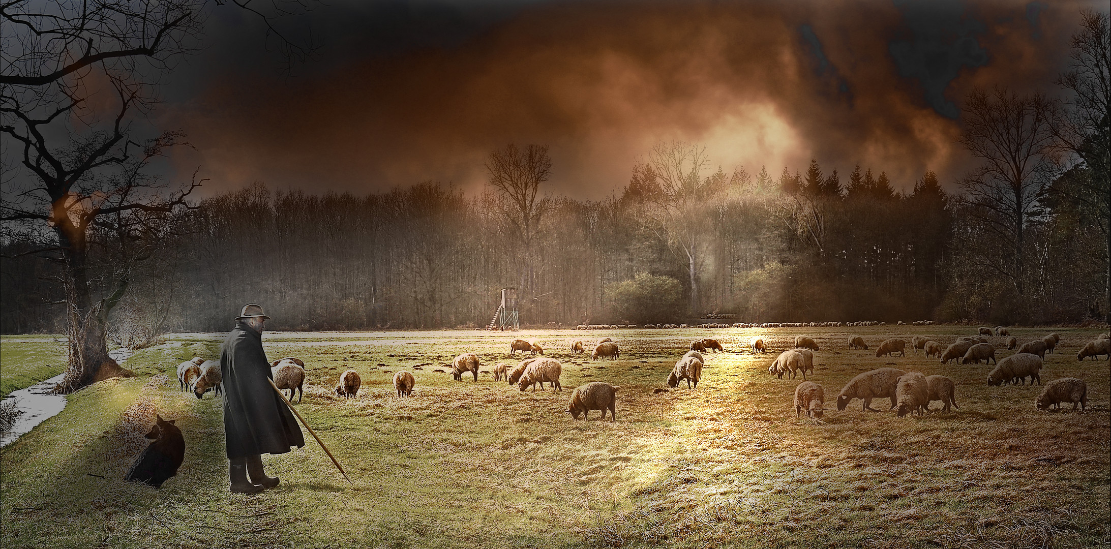 Der Schäfer und sein Hund.