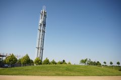 der schiefe Messeturm in Leipzig