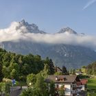 Der Schlern von Wolken umhangen.