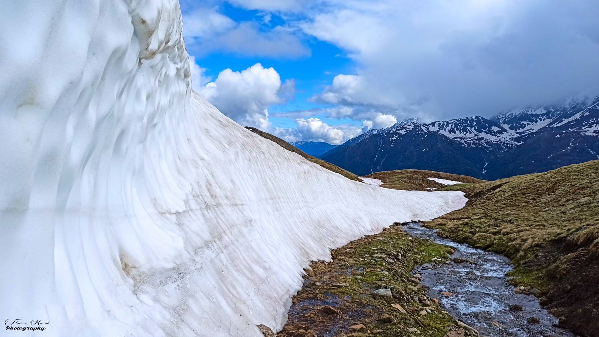 Der Schnee am Gletscher