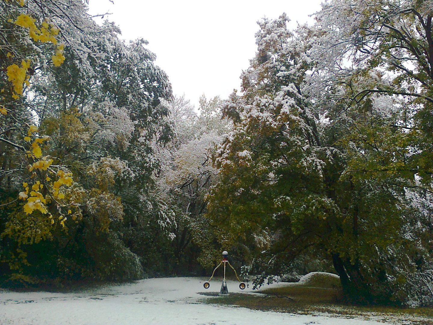 der Schnee hat den Herbst überrascht