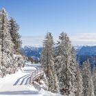 Der schneebedeckte Bergweg