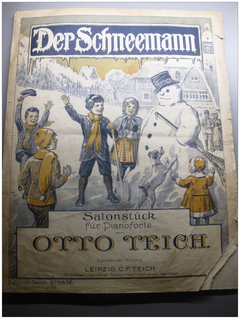 Der Schneemann - Altes Notenblatt