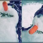 Der Schneemann mit der lila Mütze