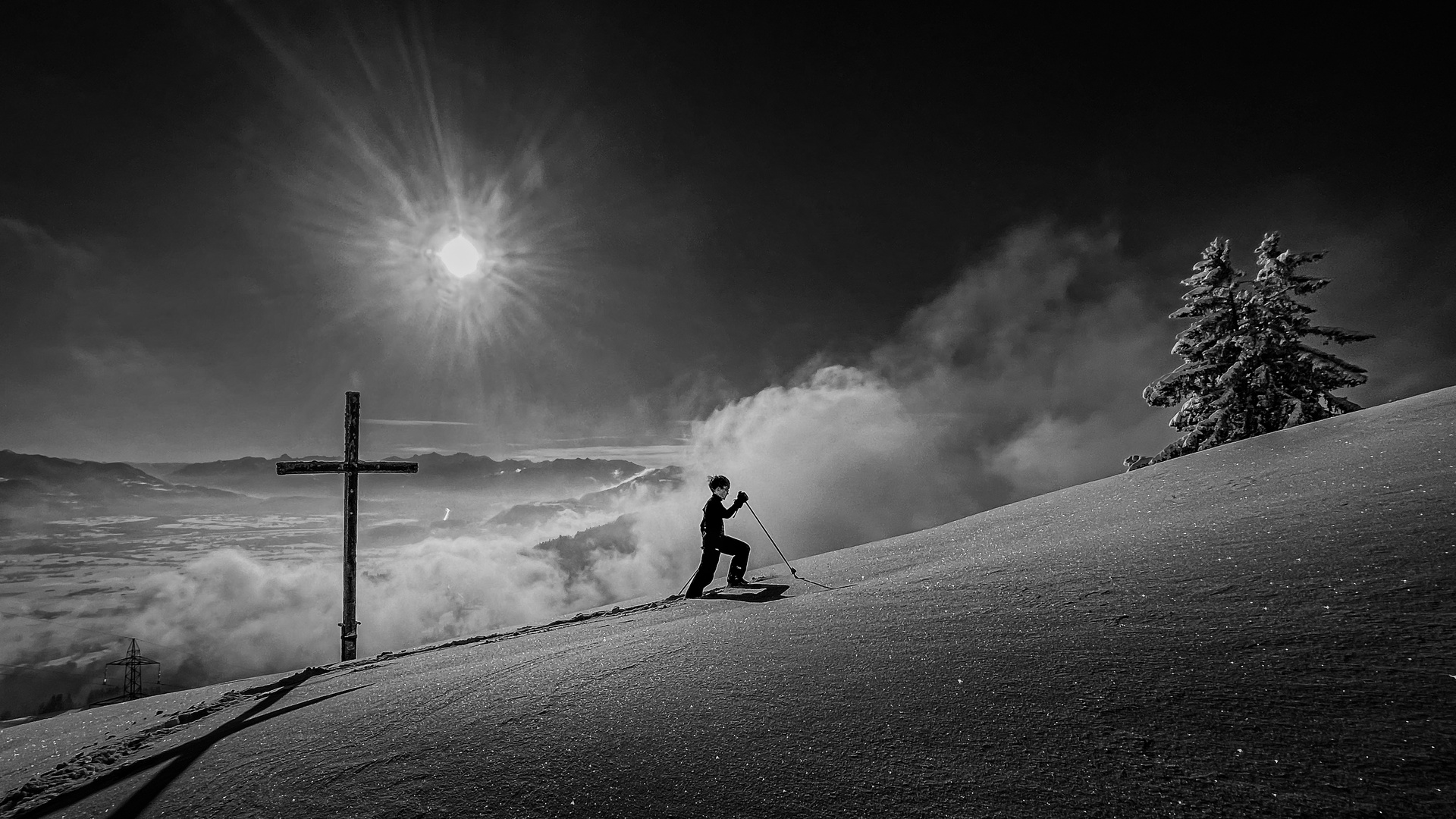 Der Schneeschuh Wanderer