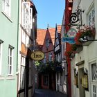 Der Schnoor in Bremen, eine menschenleere Gasse