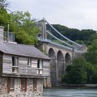 Der schottische Bauingenieur Thomas Telfords Menai-Brücke. Südlicher Aspekt.