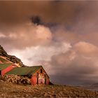 Der Schuppen bringt Farbe in die Landschaft...