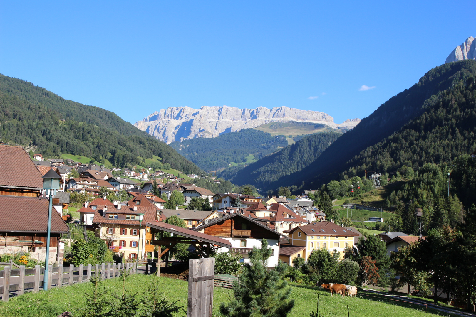 Der Sellastock von St. Ulrich aus Gesehen