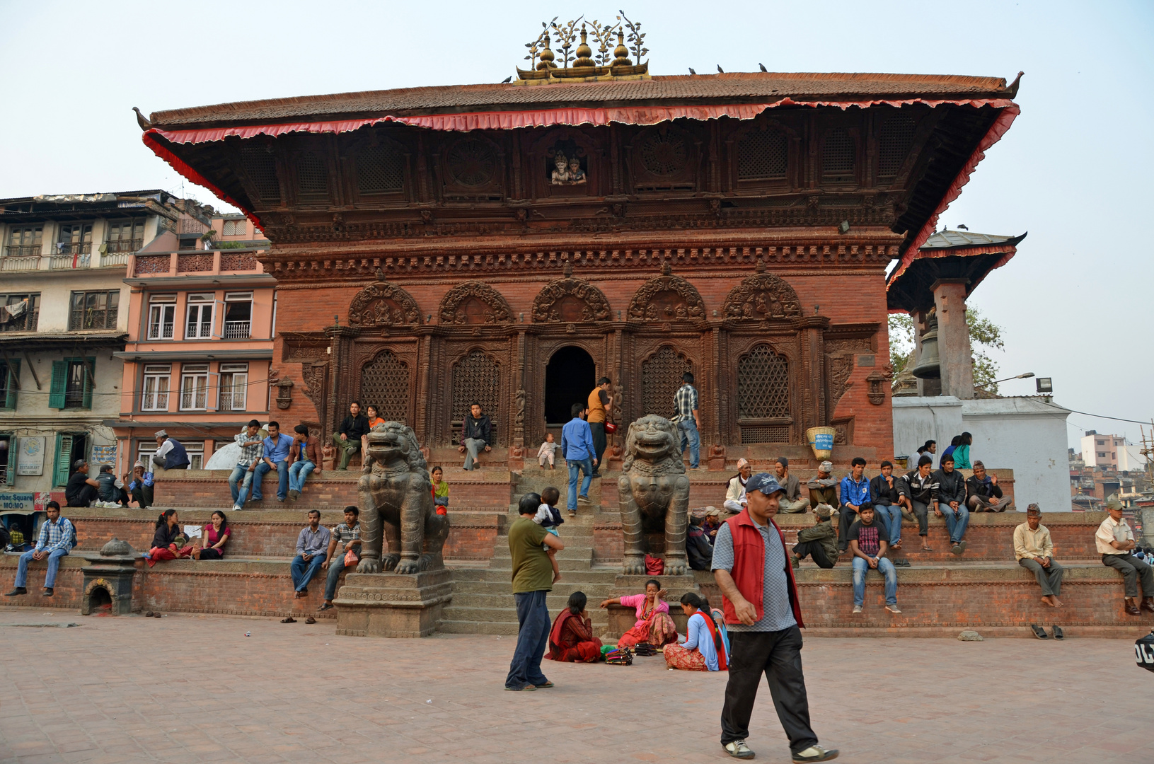 Der Shiva-Parvati-Tempel auf dem Durbar Square in Kathmandu