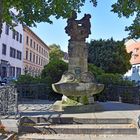 Der Skatbrunnen auf dem Brühl in Altenburg