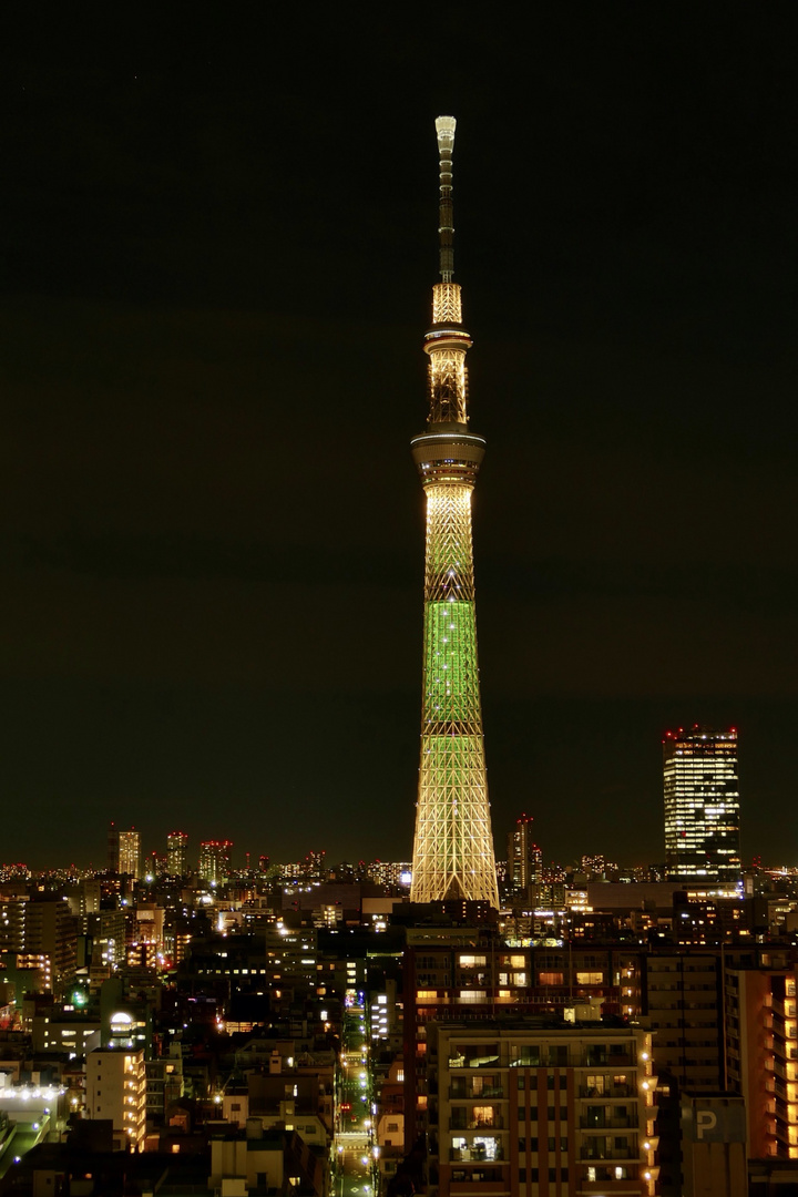 Der Sky Tree in Tokio bei Nacht