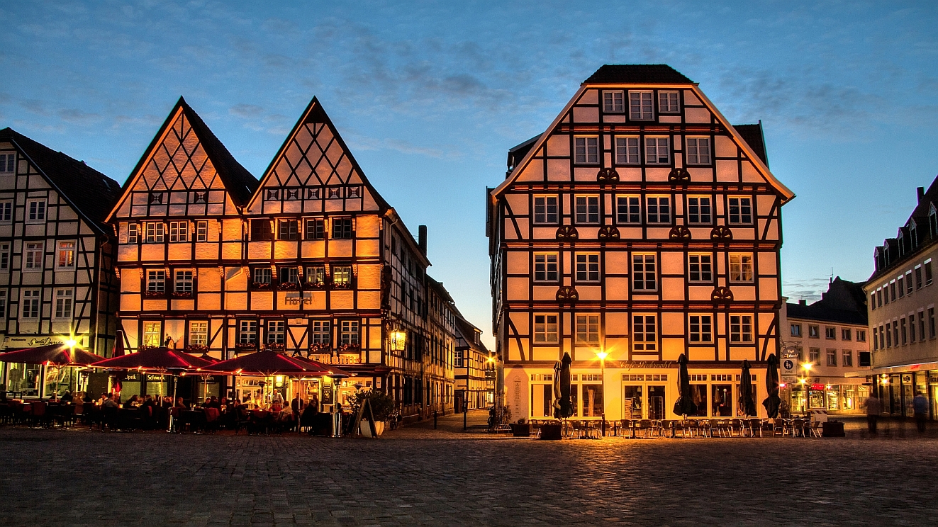 Der Soester Marktplatz in der Abendstimmung