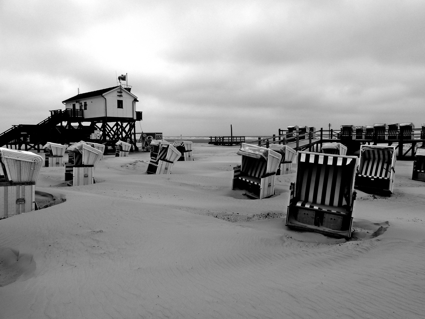 Der Sommer ist vorbei..Sturm in St. Peter Ording.