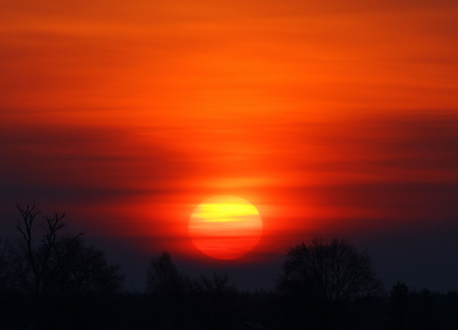 Der Sonnenaufgang heute Morgen (Dienstag, 07.03.2023)