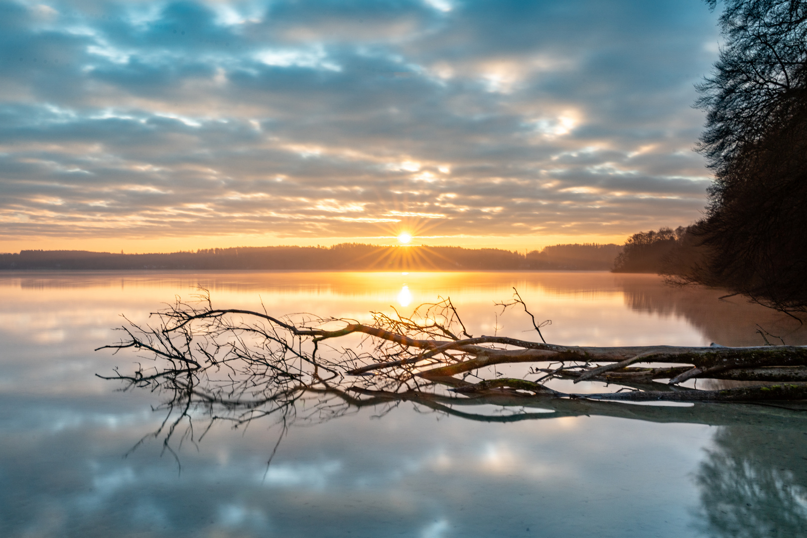 Der Sonnenaufgang über dem Wörthsee - Mit Video