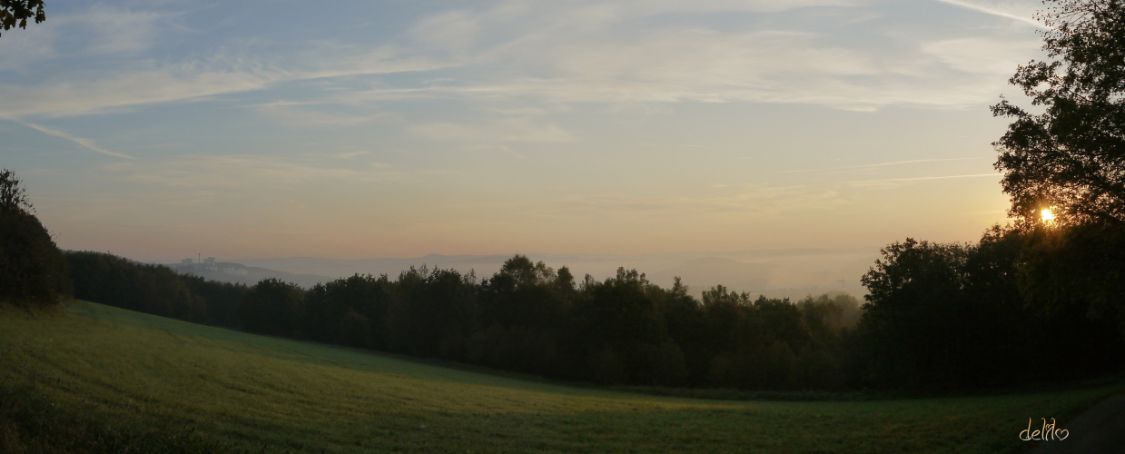 der Sonnenaufgang über Siegen von heute