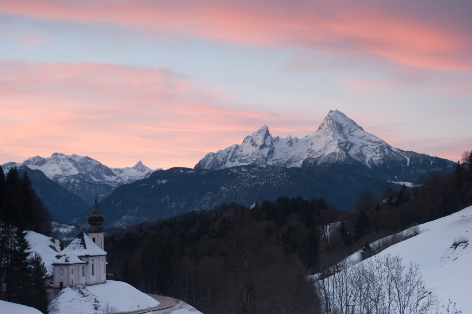 Der Sonnenaufgang und der Watzmann