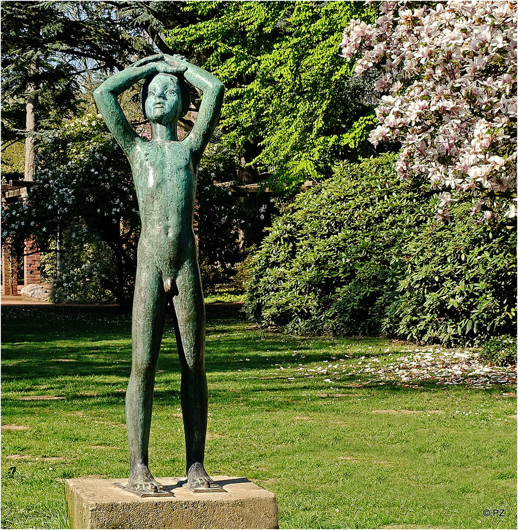 Der Sonnensucher, eine Bronzeskulptur von Anna-Maria Rommerskirchen (1909- 1985), 1950, ...