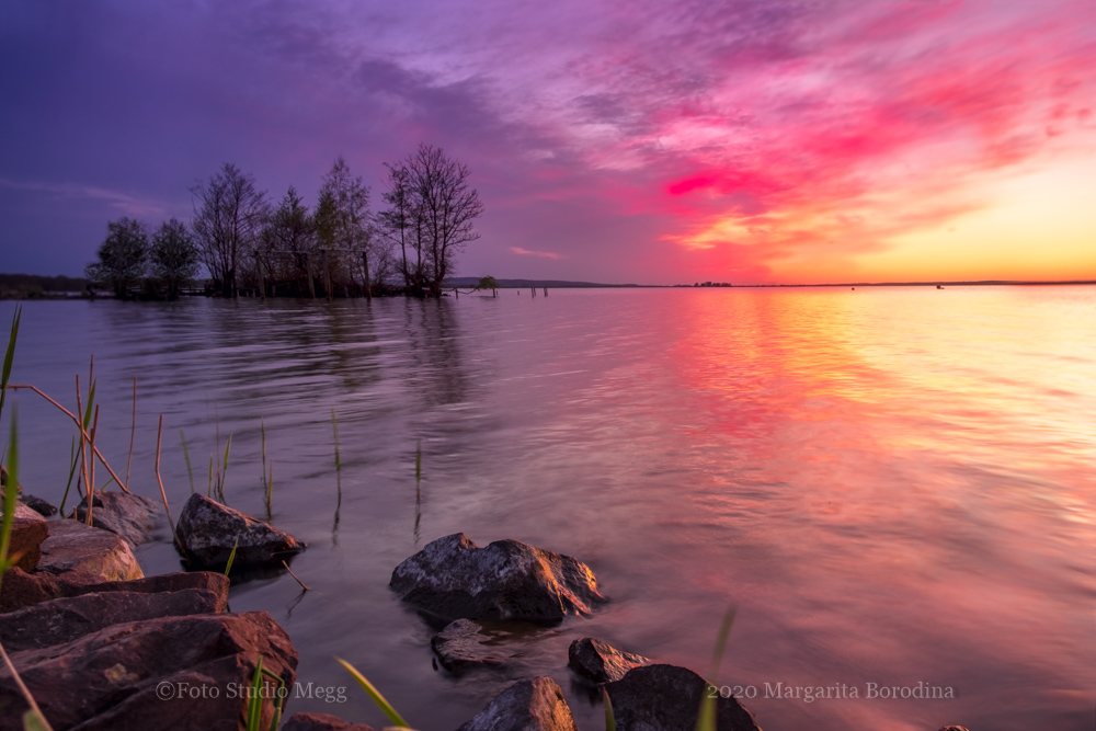 Der Sonnenuntergang am Steinhuder Meer.