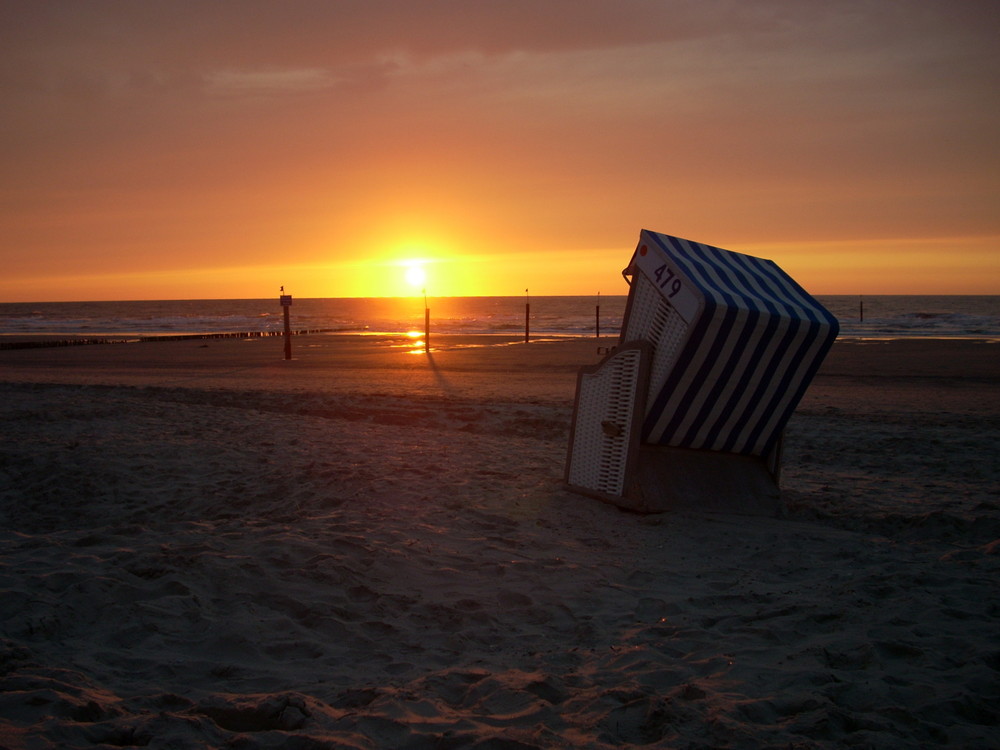 Der Sonnenuntergang auf Norderney