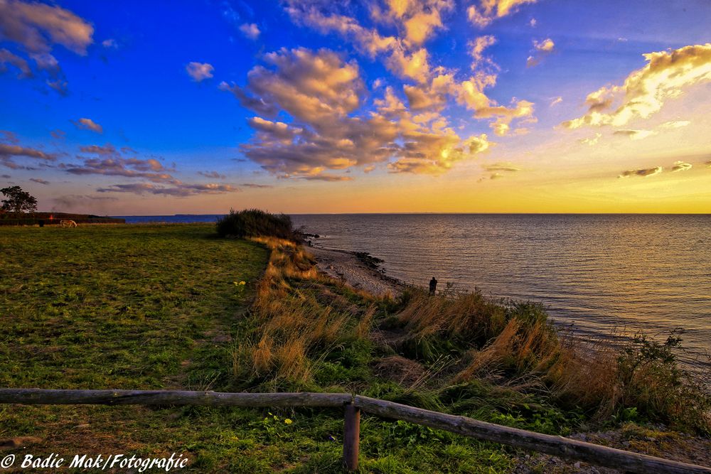 Der Sonnenuntergang auf Rügen