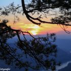 Der Sonnenuntergang in der sächsischen Schweiz