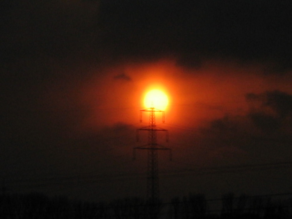 Der Sonnenuntergang in Flörsheim