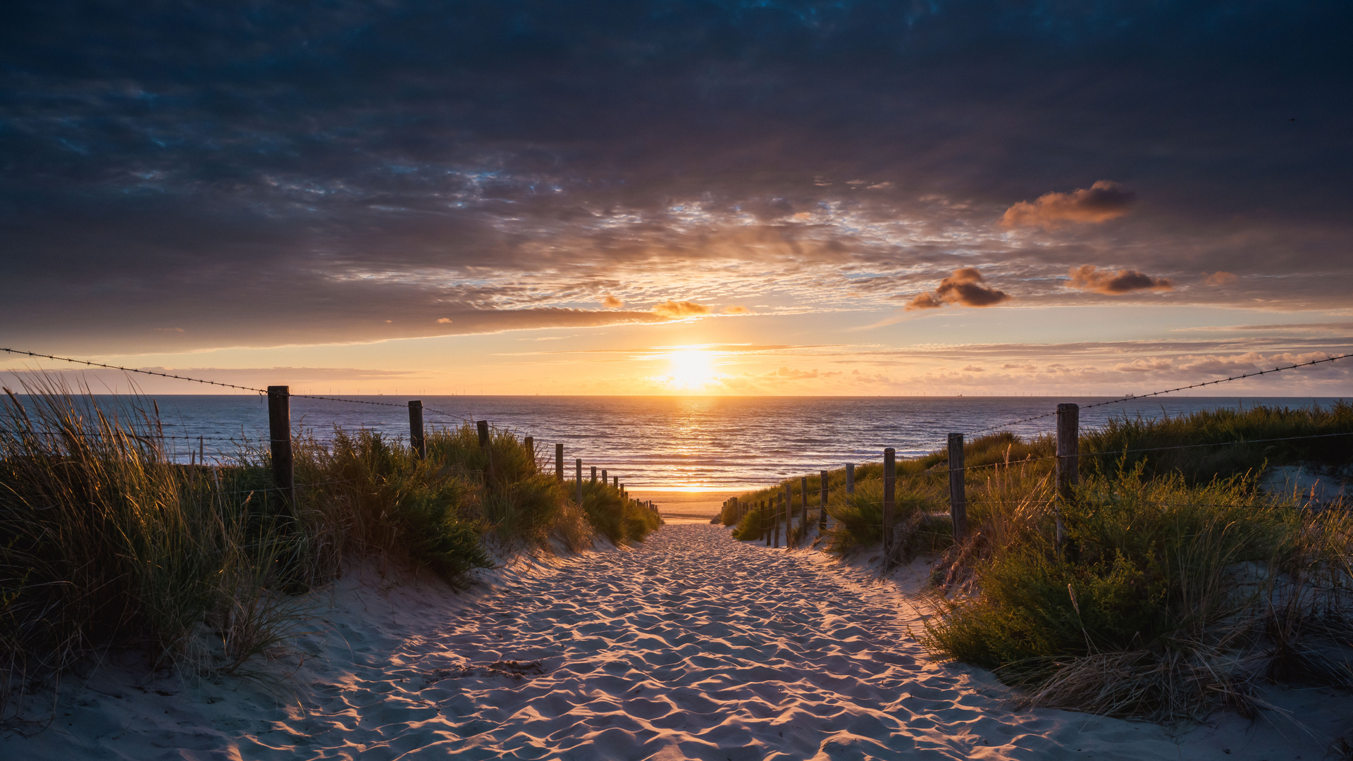 Der Sonnenuntergang in Noordwijk