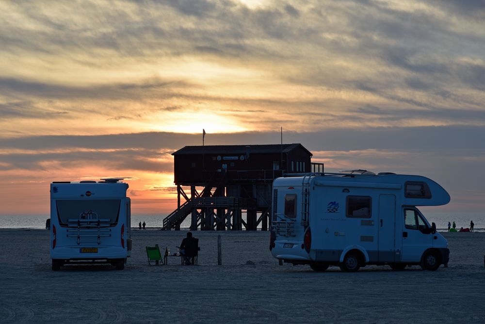 Der Sonnenuntergang in St. Peter Ording...