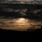 Der Sonnenuntergang über die Schweizeralpen in Bürgenstock