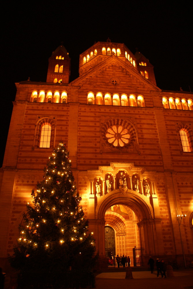 Der Speyerer Dom in der Weihnachtszeit 2008/09.
