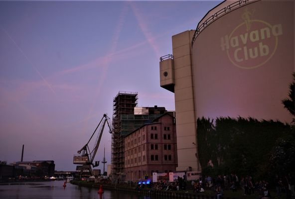 Der Stadthafen in Münster - Flechtheimspeicher mit Lastenkran 2014