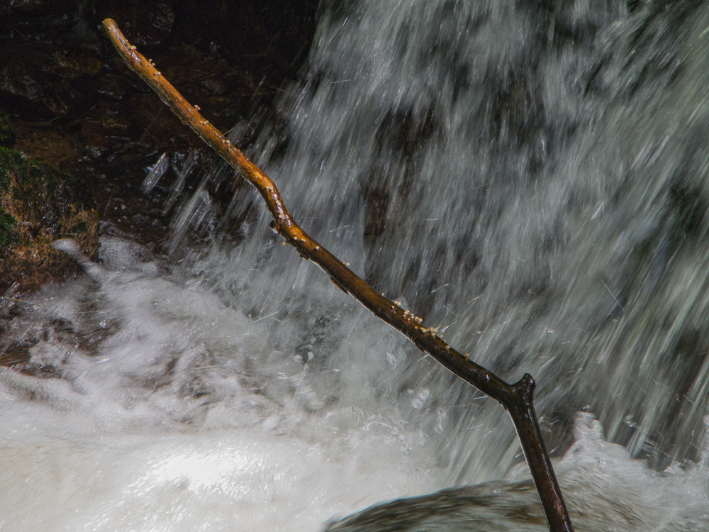 Der Stecken im Wasserfall