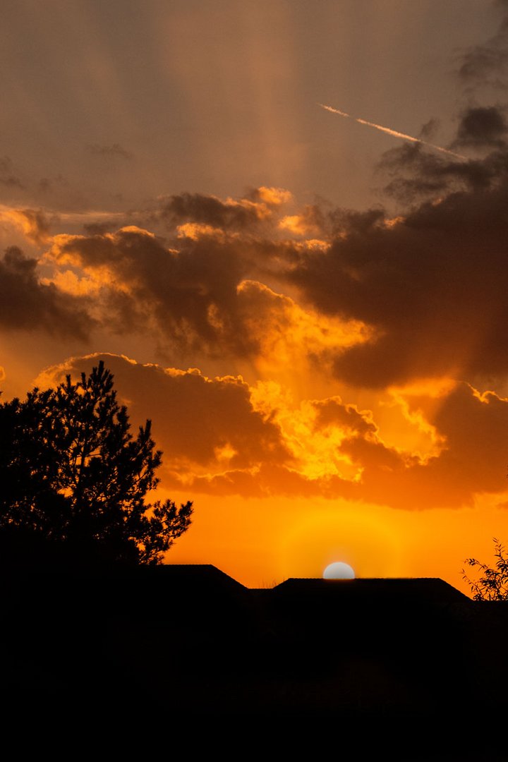 Der strahlende Sonnenuntergang