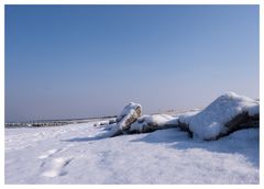 der Strand im Schnee