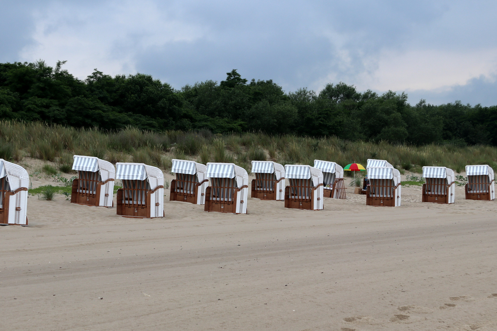 der strand-korb, man findet sich