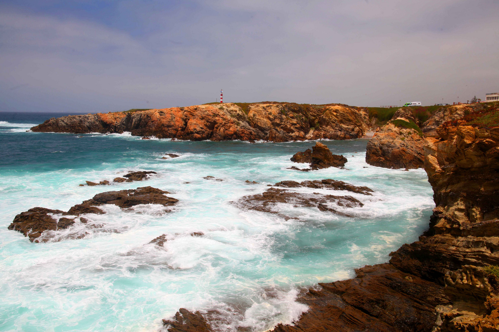 Der Strand von Algarve Portugal 