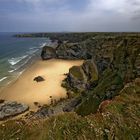 Der Strand von Beduthan Steps, Cornwall, England