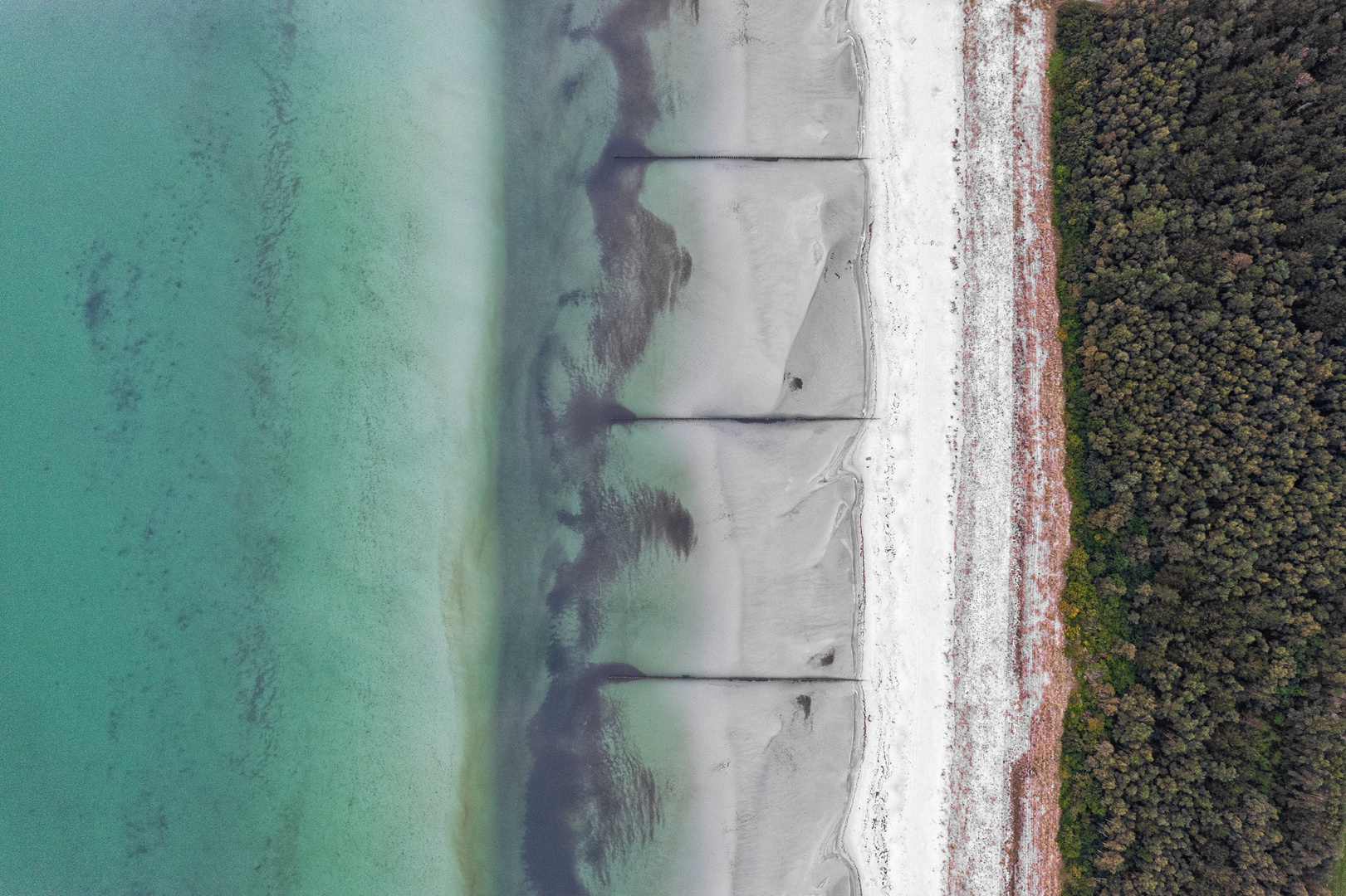 der Strand von Prerow aus der Vogelperspektive