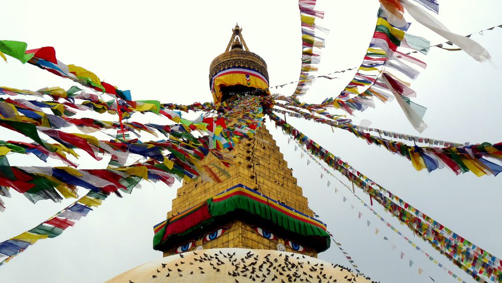 Der Stupa von Bodnath in Kathmandu