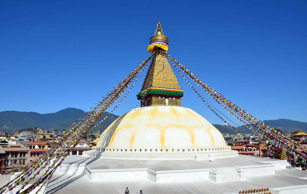 Der Stupa von Bodnath in Kathmandu
