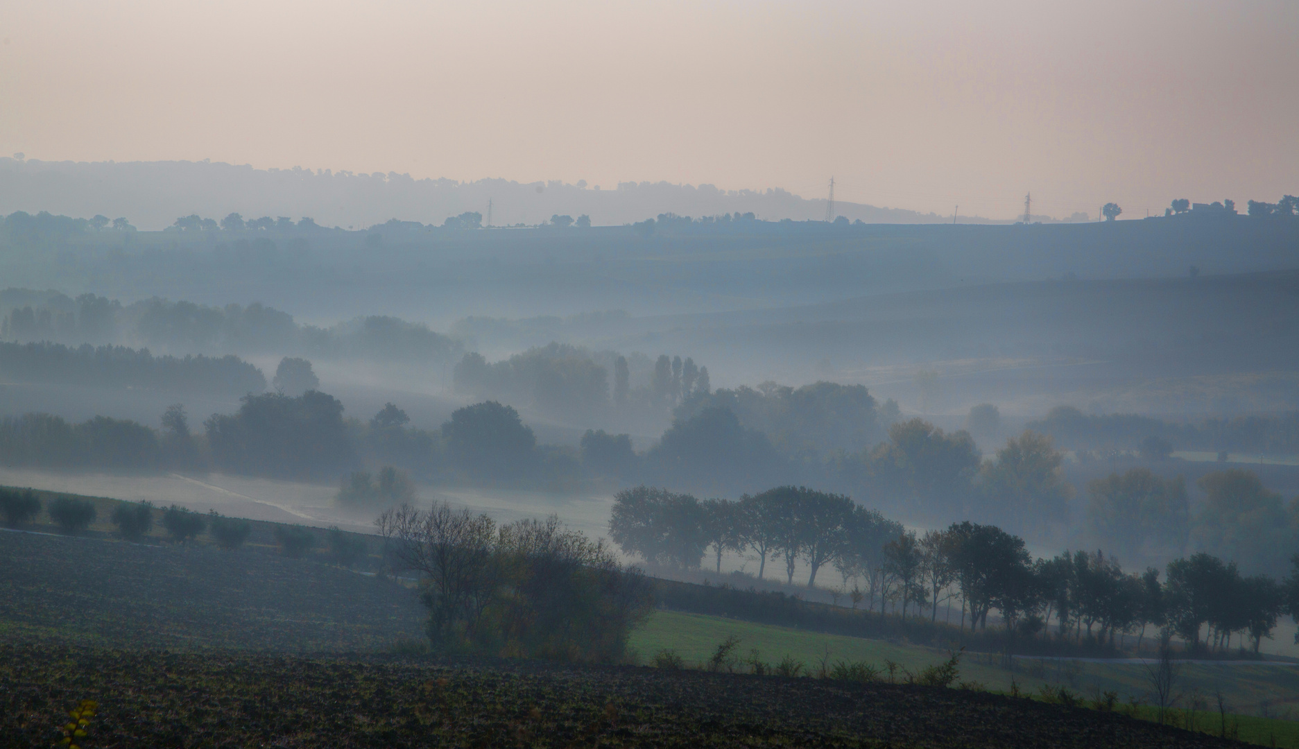 der Tag beginnt mit Nebel