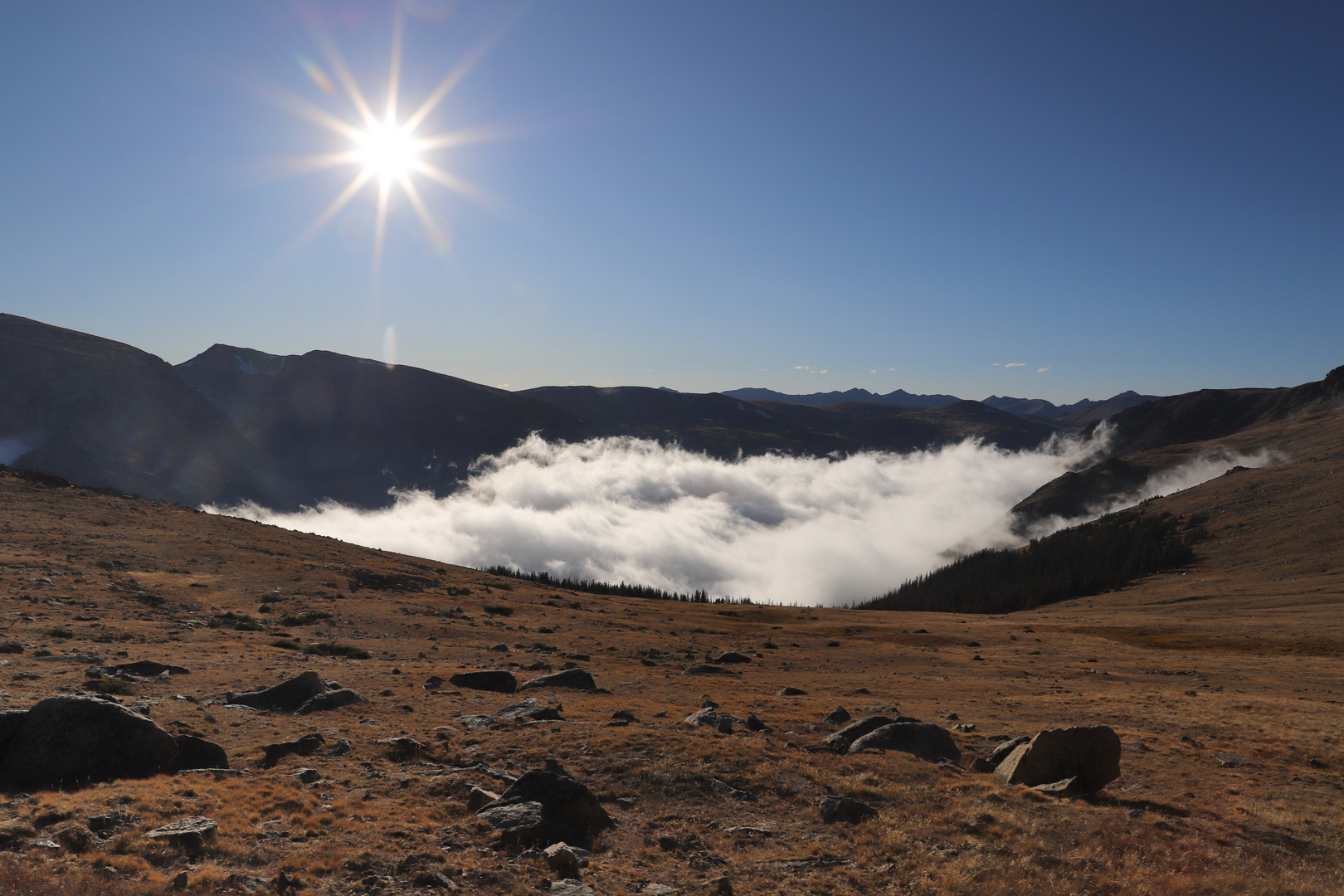 Der Tag neigt sich an der Trail Ridge Road...