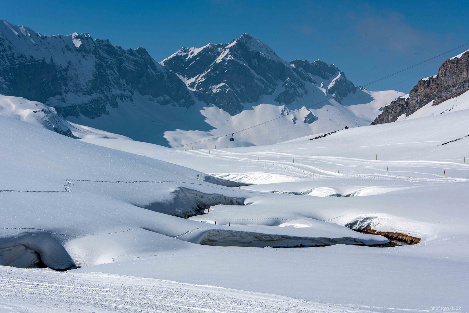 Der Tannenbach auf der Melchsee-Frutt im Schnee